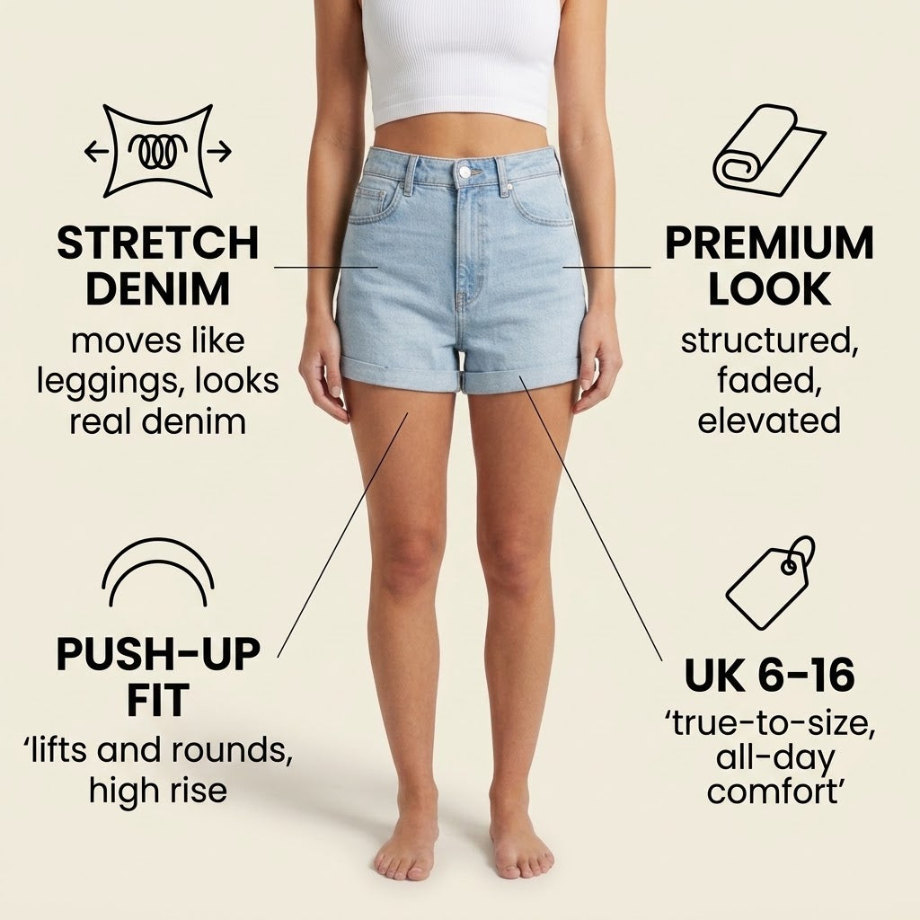 Korvina™ Cloud Denim Shorts